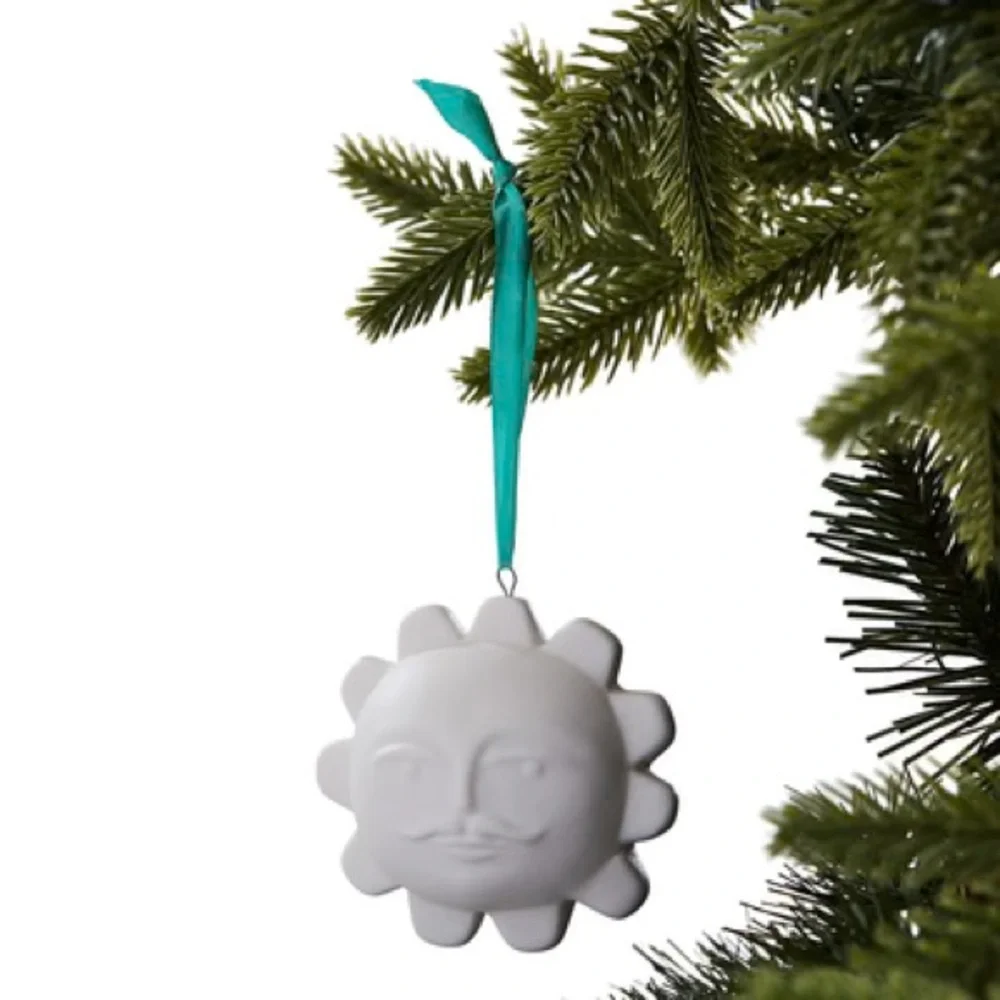 New in Box Jonathan Adler Matte Porcelain SUN Menagerie Christmas Ornament